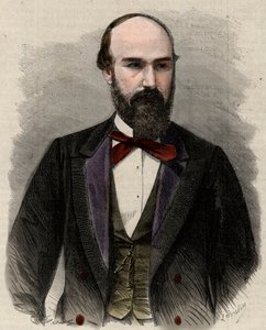 सैंटोस गुटिरेज़ (1820-1872) राजनीतिज्ञ और संयुक्त राज्य अमेरिका के कोलंबिया के पूर्व राष्ट्रपति का पोर्ट्रेट। "" ल 'विश्वविद्यालय शानदार" में उत्कीर्णन द्वारा अज्ञात कलाकार