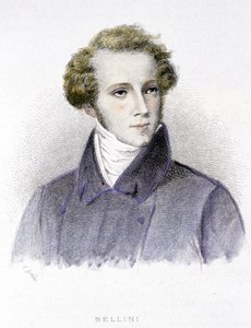 विन्सेन्ज़ो बेलिनी का पोर्ट्रेट, इतालवी संगीतकार (1801-1835) - उत्कीर्णन द्वारा अज्ञात कलाकार