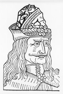 व्लाद टेप्स III का चित्र प्ररित करनेवाला या ड्रैकुला (1431-1476), एक राजकुमार जिसने ब्रैम स्टोकर को ड्रैकुला के चरित्र के लिए प्रेरित किया, जो 1897 में लिखा गया एक उपन्यास है। द्वारा अज्ञात कलाकार