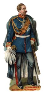 जर्मनी के विलियम द्वितीय सम्राट (1859-1941) का पोर्ट्रेट। उन्नीसवीं शताब्दी की देर से क्रोमोलिथोग्राफी। निजि संग्रह द्वारा अज्ञात कलाकार