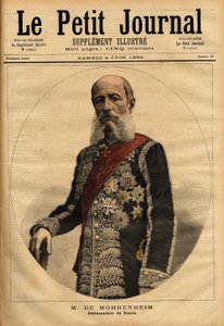 1884 से 1898 तक फ्रांस में रूसी राजदूत मोहरेनहेम के बैरन का पोर्ट्रेट। "ले पेटिट जर्नल" में उत्कीर्णन 4/06/1892। सेल्वा का संग्रह। द्वारा अज्ञात कलाकार