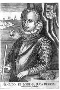 ड्यूक ऑफ गुइज़ का पोर्ट्रेट (लोरेन का हेनरी प्रथम, जिसे स्कैलाफ्रे (1550 - 1588) के रूप में जाना जाता है)। 17 वीं शताब्दी की नक्काशी। द्वारा अज्ञात कलाकार