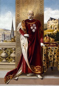 ऑस्ट्रिया के सम्राट फ्रांसिस जोसेफ I (1830 - 1916) का पोर्ट्रेट। 19वीं सदी के अंत का क्रोमोलिथोग्राफ... द्वारा अज्ञात कलाकार