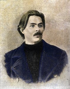 रूसी लेखक मैक्सिम गोर्की (गोर्किज) का पोर्ट्रेट (1868 - 1936)। द्वारा अज्ञात कलाकार