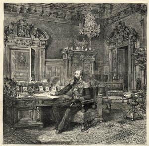 बुल्गारिया के राजकुमार अलेक्जेंडर (1857-1893), अपने अध्ययन में - बैटनबर्ग के अलेक्जेंडर - बुल्गारिया के अलेक्जेंडर I का पोर्ट्रेट या बैटनबर्ग के अलेक्जेंडर (1857-1893) के अपने कार्य कैबिनेट में - 1886 - द्वारा अज्ञात कलाकार