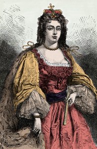 क्वीन ऐनी - ऐनी स्टुअर्ट (1665-1714), इंग्लैंड, आयरलैंड और स्कॉटलैंड की रानी का पोर्ट्रेट - द्वारा अज्ञात कलाकार