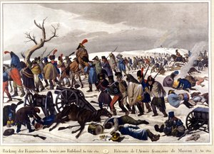 1812 में मास्को की फ्रांसीसी सेना से मुकर गए। 19वीं शताब्दी को उकेरा गया। द्वारा अज्ञात कलाकार