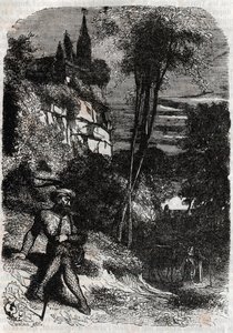 रोडोमोंट, इसाबेला और ओल्ड हर्मिट - 1851 लुडोविको एरियोस्टो द्वारा "" फ्यूरियस रोलैंड "" (ऑरलैंडो फ्यूरियोसो) (16 वीं शताब्दी) से उत्कीर्णन, जिसे एरियोस्टो के रूप में जाना जाता है - काउंट ऑफ ट्रेसन द्वारा इतालवी से अनुवादित और गुस्ताव हा द्वारा अज्ञात कलाकार