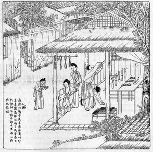 चीन में रेशम और रेशम का कीड़ा: रेशम की देवी को धन्यवाद। 22 सितंबर 1888 के "" ला नेचर: रिव्यू डेस साइंसेज एट डे लेर्स एप्लिकेशन ऑक्स आर्ट्स एट ए एल 'इंडस्ट्री" में उत्कीर्णन। द्वारा अज्ञात कलाकार