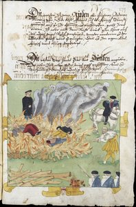 जादूगरनी - 4 नवंबर को बाडेन में तीन चुड़ैलों का जलना द्वारा अज्ञात कलाकार