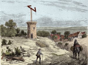 टेलीग्राफ: क्लाउड चैप्पे का टेलीग्राफ (1765-1805) 1794 के आसपास - उत्कीर्णन द्वारा अज्ञात कलाकार