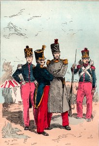 1830 से 1848 तक लुई फिलिप के शासनकाल के तहत फ्रांसीसी आर्मी - रेखा - 1882 से "हिस्टोइरे डी डिक्स उत्तर: 1830-1840" लुई-ब्लैंक (1811-1882) में उत्कीर्णन द्वारा अज्ञात कलाकार