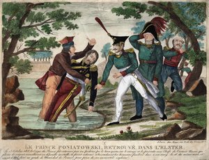 प्रिंस जोसेफ (जोज़ेफ़) एंटोनी पोनियातोव्स्की (1763 में) का शरीर 23 अक्टूबर 1813 को एल्स्टर नदी में मिला, उस समय की नक्काशी द्वारा अज्ञात कलाकार