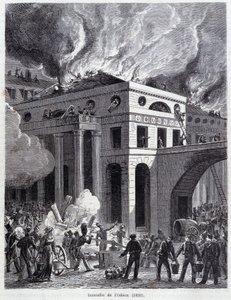 ओडियन की आग (1820) - उत्कीर्णन, 19वीं शताब्दी के अंत में द्वारा अज्ञात कलाकार