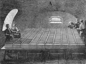 1807 में हम्फ्री डेवी के लिए बनाया गया हाइड वोलास्टन का बड़ा ढेर। "एल्बम डे ला साइंस" में, संस्करण जौवेट द्वारा अज्ञात कलाकार