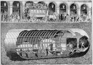 1895 में रिवोली की गली के नीचे सड़क का छेदन। द्वारा अज्ञात कलाकार