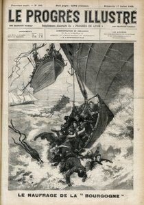 जुलाई 1898 की "शानदार प्रगति" में उकेरते हुए ट्रान्साटलांटिक "बरगंडी" का जलपोत। द्वारा अज्ञात कलाकार