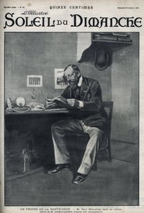 उच्च न्यायालय का परीक्षण: मिस्टर पॉल डेरौलेडे (1846-1914), एक फ्रांसीसी लेखक और राष्ट्रवादी कार्यकर्ता, जो 23 फरवरी को तख्तापलट के प्रयास के बाद अपने कक्ष में, एंटी-ड्रेफ्यूजिज्म में एक महत्वपूर्ण अभिनेता हैं। "" ले सन-डु-डिमांचे" में उत्कीर द्वारा अज्ञात कलाकार