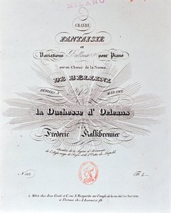 F Kalkbrenner द्वारा ग्रांडे फैंटेसी के संगीत स्कोर का शीर्षक पृष्ठ द्वारा अज्ञात कलाकार