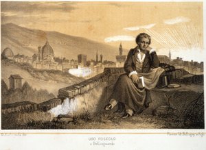 यूगो फोस्कोलो (1778 - 1827), इतालवी कवि और उपन्यासकार, बेलोसगार्डो में - "" स्टोरिया डी'टालिया "" में द्वारा अज्ञात कलाकार