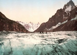 मोंट ब्लांक का दृश्य: द मेर डी ग्लास। फोटोक्रोम वी. १८९०. द्वारा अज्ञात कलाकार