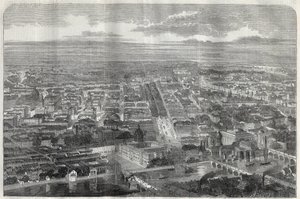 1858 में बर्लिन शहर (बर्लिनो) का दृश्य। द्वारा अज्ञात कलाकार