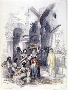 1830 में रोम के यहूदी बस्ती का दृश्य। द्वारा अज्ञात कलाकार
