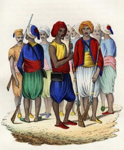 ज़ौवेस, अफ्रीका की फ्रांसीसी सेना के स्वदेशी trailleurs, १८३० में प्रशिक्षित। "स्टोरिया डी'अल्गेरी" में, लियोन गैलिबर्ट, वॉल्यूम। 2 द्वारा अज्ञात कलाकार
