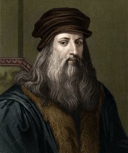 लियोनार्ड डी विंची (1452-1519) (लियोनार्डो दा विंची), इतालवी चित्रकार का चित्र। द्वारा अज्ञात कलाकार