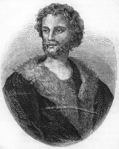 माथुरिन रेग्नियर का पोर्ट्रेट। फ्रांसीसी कवि (1573 से 1613) 1866 की नक्काशी। द्वारा अज्ञात कलाकार