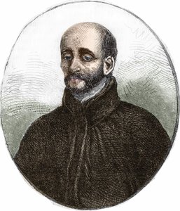 सोसाइटी ऑफ जीसस के संस्थापक लोयोला (1491-1556) के संत इग्नाटियस का चित्र। द्वारा अज्ञात कलाकार