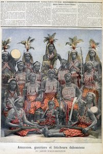 28/02/1891 के "" ले पेटाइट जर्नल"" में - अमेज़ॅन, योद्धा और डाहोमियन फेटिशर्स (वर्तमान बेनिन से), अनुकूलन के बगीचे से द्वारा अज्ञात कलाकार