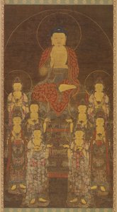 बुद्ध अमिताभ (अमिता) और आठ महान बोधिसत्व द्वारा अज्ञात कलाकार