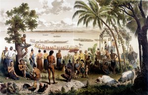 बासाक, लाओस में डोंगी दौड़। 1866 - 1868 के वर्षों के दौरान इंडोचाइना के लिए अन्वेषण यात्रा का एटलस, एफ गार्नियर द्वारा संपादित द्वारा अज्ञात कलाकार