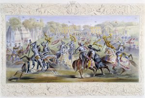 शेवालेरेस्क टूर्नामेंट - जे. व्हाटमैन द्वारा "" नाइट ऑफ इंग्लैंड" में, एड। टी. एम'लीन द्वारा अज्ञात कलाकार