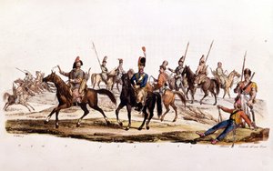 Cossacks: 1st 2 Cossacks 3rd Cossack of Don 4¡ आधिकारिक Cossacks of Don 5, Cossack Chernomowskij 6, Cossack of Ural 7, नियमित Cossack 8, Bashkir 9¡ और 10¡ Kalmouk द्वारा अज्ञात कलाकार