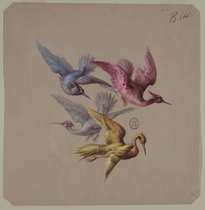 वॉलपेपर और वस्त्रों के लिए डिज़ाइन: पक्षी द्वारा Unknown artist