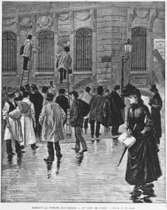 चुनाव अवधि के दौरान, पेरिस में; 27 जनवरी 1889 के चुनाव के दौरान पोस्टर स्टिकर, बेकरी अभियान में परिणत - मुसी कार्नावलेट। द्वारा अज्ञात कलाकार