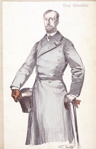 पॉल डेरौलेडे (1846-1914) द्वारा उत्कीर्णन, फ्रांसीसी लेखक और बौलांगिस्मे के राजनीतिज्ञ संस्थापक, जिन्होंने लीग ऑफ पैट्रियट्स की स्थापना की। द्वारा अज्ञात कलाकार