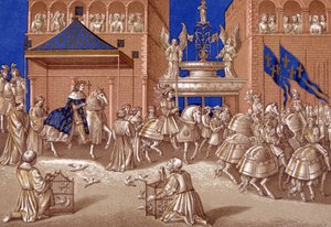 पेरिस में चार्ल्स VII (1403-1461) का प्रवेश। 19वीं सदी की क्रोमोलिथोग्राफी। द्वारा अज्ञात कलाकार