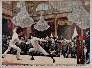 बाड़ लगाना: एक हमला - 09/06/1895 के "" ले पेटिट जर्नल "" में द्वारा अज्ञात कलाकार
