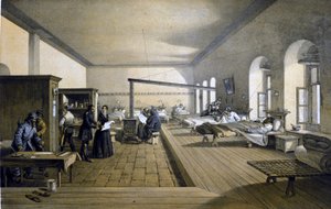 1855 के आसपास तुर्की के स्कूटरी अस्पताल में फ्लोरेंस नाइटिंगेल (1820 - 1910) द्वारा अज्ञात कलाकार