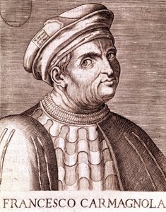 Carmagnola Condottiere इतालवी की फ्रांसेस्को बुसोन गणना (वेनिस 1432 में Carmagnola 1385)। द्वारा अज्ञात कलाकार