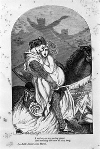 कवि जॉन कीट्स (1795-1821) 19वीं शताब्दी द्वारा "दया के बिना सुंदर महिला" के लिए चित्रण द्वारा अज्ञात कलाकार