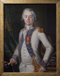 जीन लुई डे लॉस्टैंग्स, पैदल सेना के कप्तान, c.1789-91 (कैनवास पर तेल) द्वारा अज्ञात कलाकार