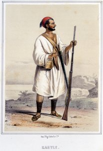 19वीं सदी के उत्तरार्ध के दौरान अल्जीयर्स में कबाइल आदमी। द्वारा अज्ञात कलाकार