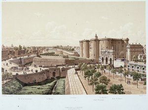 ला बैस्टिल एन 1740 (जेल) - "पेरिस ए ट्रैवर्स लेस एज" में, 19वीं सदी के अंत में द्वारा अज्ञात कलाकार