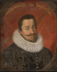 ल'एम्पियर फर्डिनेंड II - फर्डिनेंड II का पोर्ट्रेट (1578-1637), पवित्र रोमन सम्राट, बेनामी। तेल के रंगों से केन्वस पर बना चित्र। राष्ट्रीय संग्रहालय स्टॉकहोम द्वारा अज्ञात कलाकार