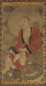 लुओहान और शेर द्वारा अज्ञात कलाकार