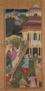 फादर जेरोम जेवियर के पवित्रता के दर्पण (मिरात अल-कुद्स) से मैरी मंदिर की सीढ़ियाँ चढ़ती हुई द्वारा अज्ञात कलाकार